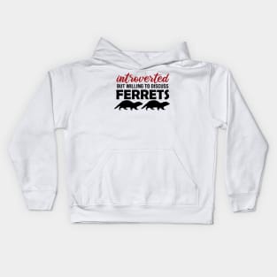 Introverted But Willing to Discuss Ferrets Kids Hoodie